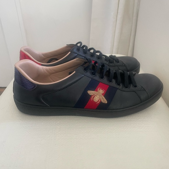 GUCCI MEN'S ACE SNEAKER WITH EMBROIDERY 9.5=US10 - Picture 4 of 12